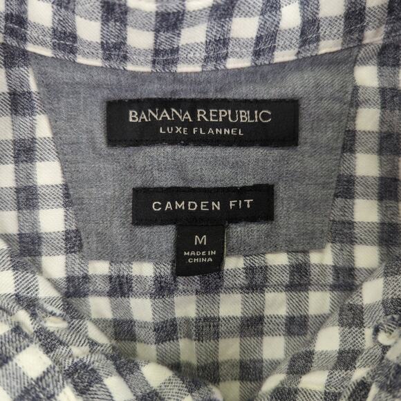 Banana Republic Camden Fit Luxe Flannel Button-down Shirt Check Pattern Medium - Picture 7 of 7